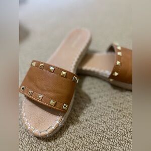 Brown Studded Platform Sandals